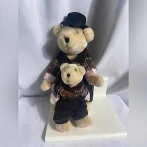 Anco Vintage 1992 Set Of 2  Matching Plaid Outfit Teddy Bears Plushie